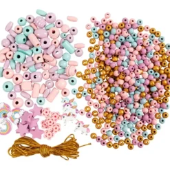 Smykkesett m. treperler - Pastellfarger