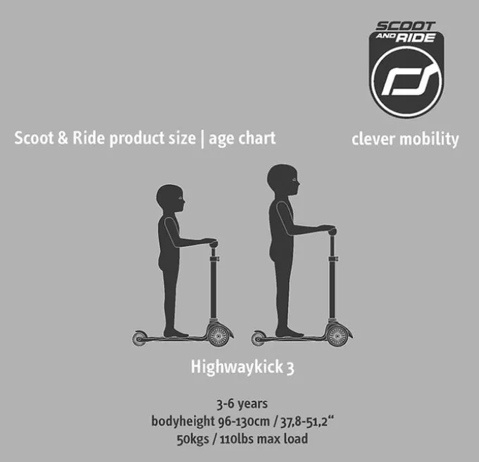Sparkesykkel - Highwaykick 3 m. LED, Lemon