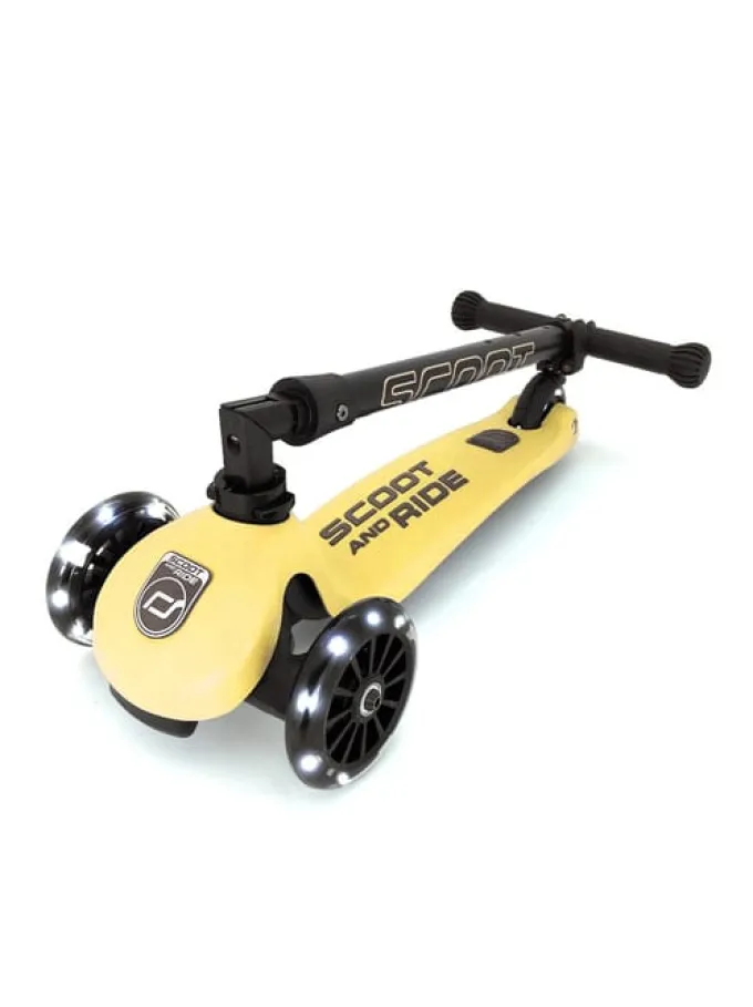 Sparkesykkel - Highwaykick 3 m. LED, Lemon