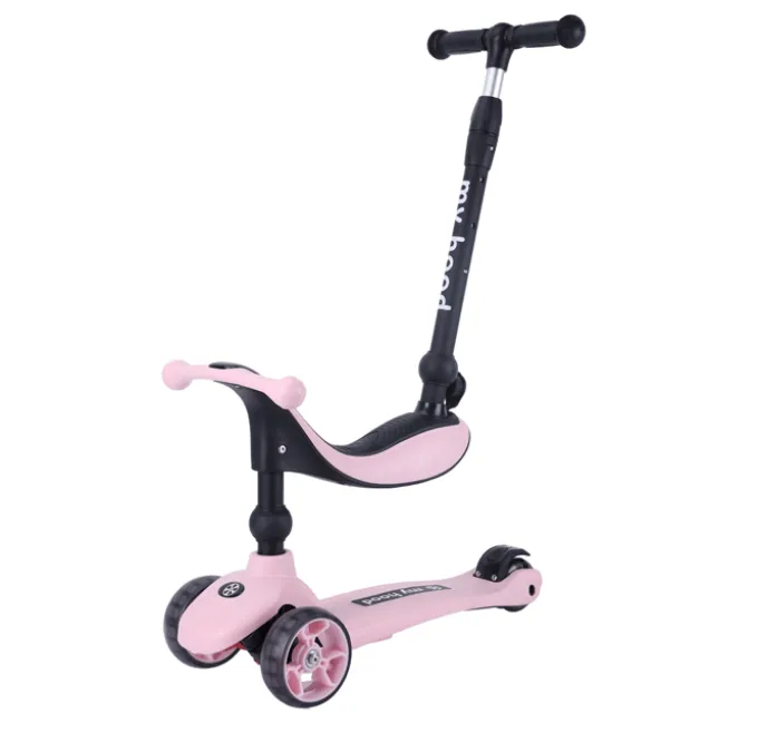 Sparkesykkel/Løpesykkel - Kick'n'Ride, Rosa