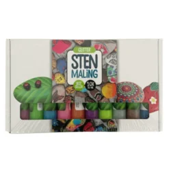 Stenmaling 10 x 30 ml - Glitter