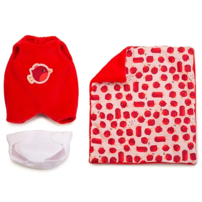 Stoffdukke med bag, 22 cm. - Agathe