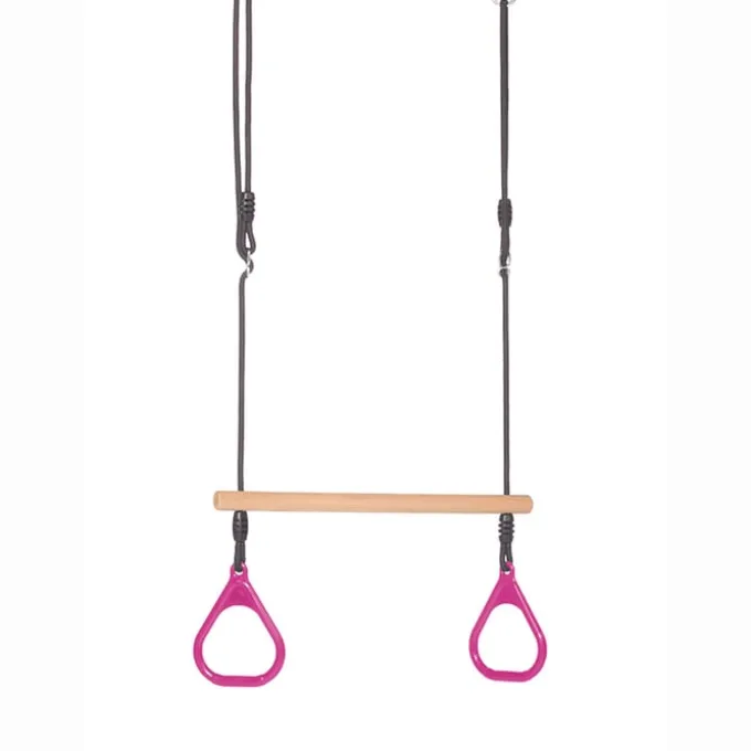 Trapeshuske m. ringer - Rosa (svart tau)