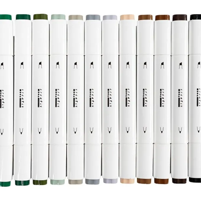 Twin Markers - Natur, 12 stk.