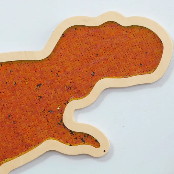 Veggpanel m. pailletter - Dinosaurer, 3 stk